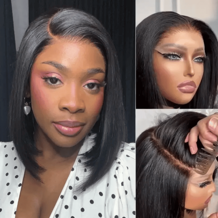 Special Deal | Halo Hair Style Hair PartingMax Glueless Wig Silky Blunt Bob Cut 7x6 Closure HD Lace Wig Breathable Cap