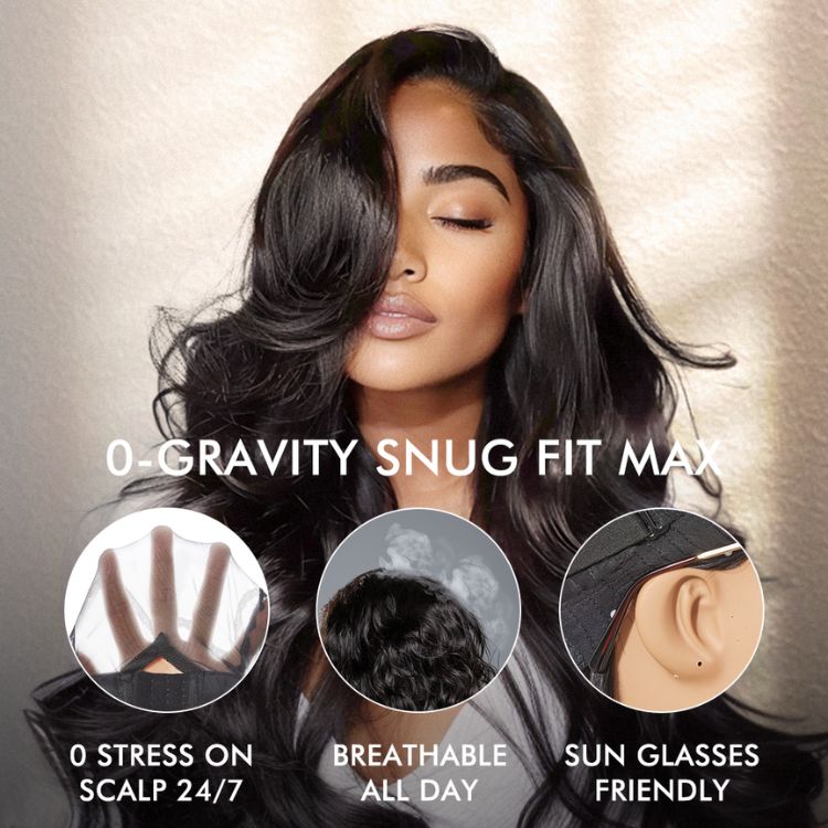 Halo Hair Style All-Day Comfort Wig Brown Highlight Blunt Cut Bob Glueless Minimalist HD Lace Wig Pre-Cut Lace