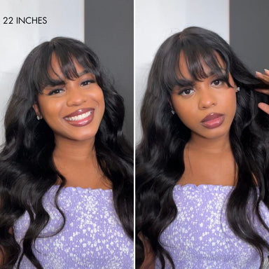 Weekly Special | Halo Hair Style All-Day Comfort Wig Loose Body Wave Glueless 7x6 Closure HD Lace Human Hair Wig with Bangs Pre-Cut Lace