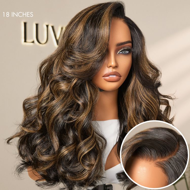 Halo Hair Style All-Day Comfort Wig 200% Density Voluminous Loose Body Wave Glueless Minimalist HD Lace Wig Pre-Cut Lace