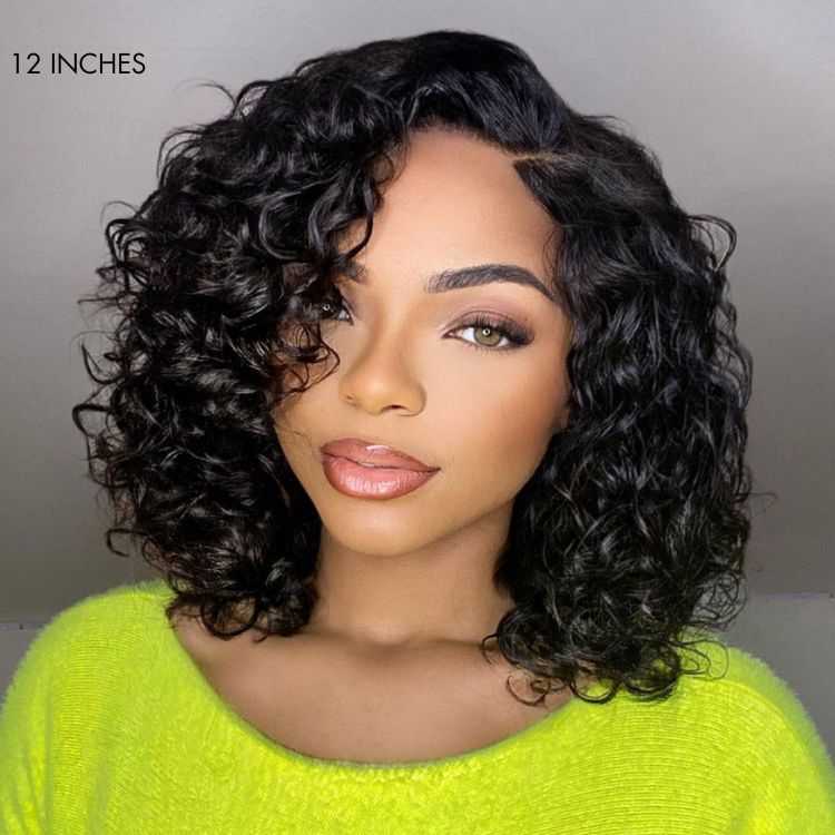 Halo Hair Style All-Day Comfort Wig Deep Wave Glueless Minimalist HD Lace Human Hair Curly Wig Pre-Cut Lace