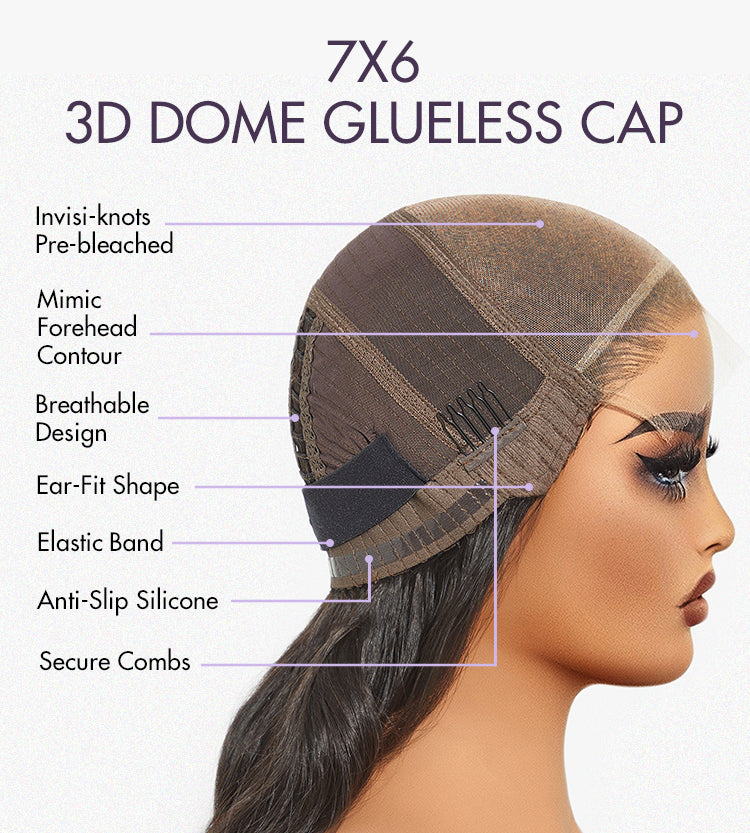 Melted Hair PartingMax Glueless Wig Ombre Copper Brown Water Wave 7x6 Closure HD Lace Wig-09