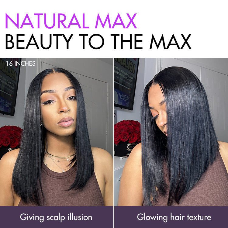 PreMax Wigs - Super Natural Hairline Silky Blunt Cut Bob Glueless 5x5 Closure Lace Wig