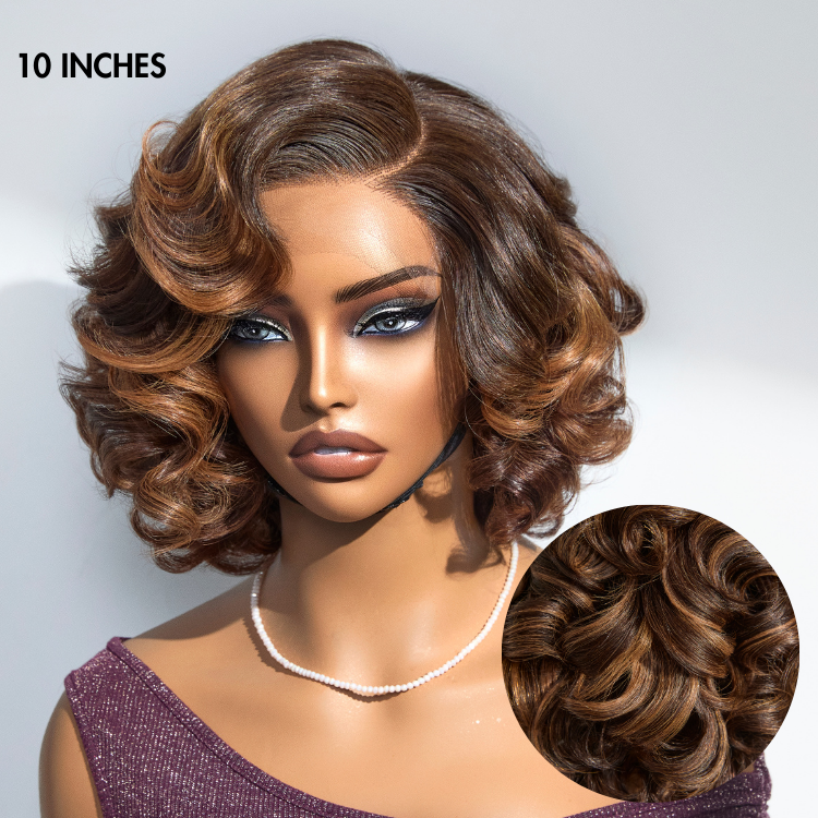 New Customers Only | 1 SEC INSTALL WIG | Mature Boss Brown Ombre Highlight / Natural Black Loose Wave Glueless Minimalist HD Lace Wig