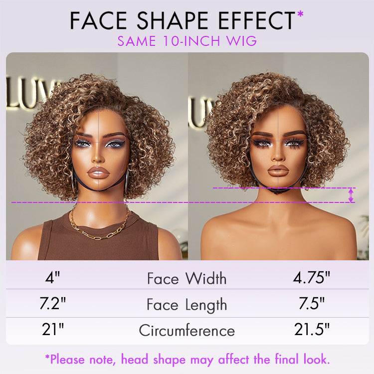 Beginner Friendly Ash Blonde Highlight Short Kinky Curly Wig Minimalist HD Lace Wig Pre-Cut Lace - US Only