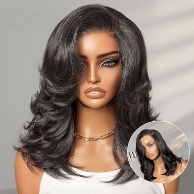 Shake Shape | Effortlessly Chic Layered Haircut Wavy Glueless HD Minimalist Lace Short Wig