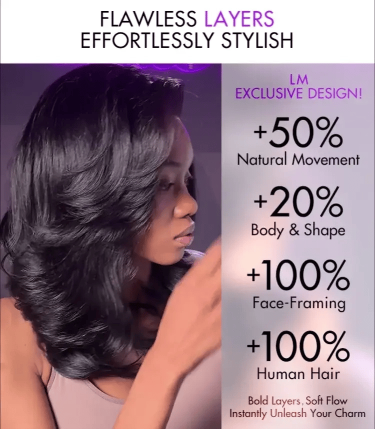 Melted Hair-Effortlessly Chic Butterfly Cut Layered Wavy Glueless HD Minimalist Lace Short Wig-26