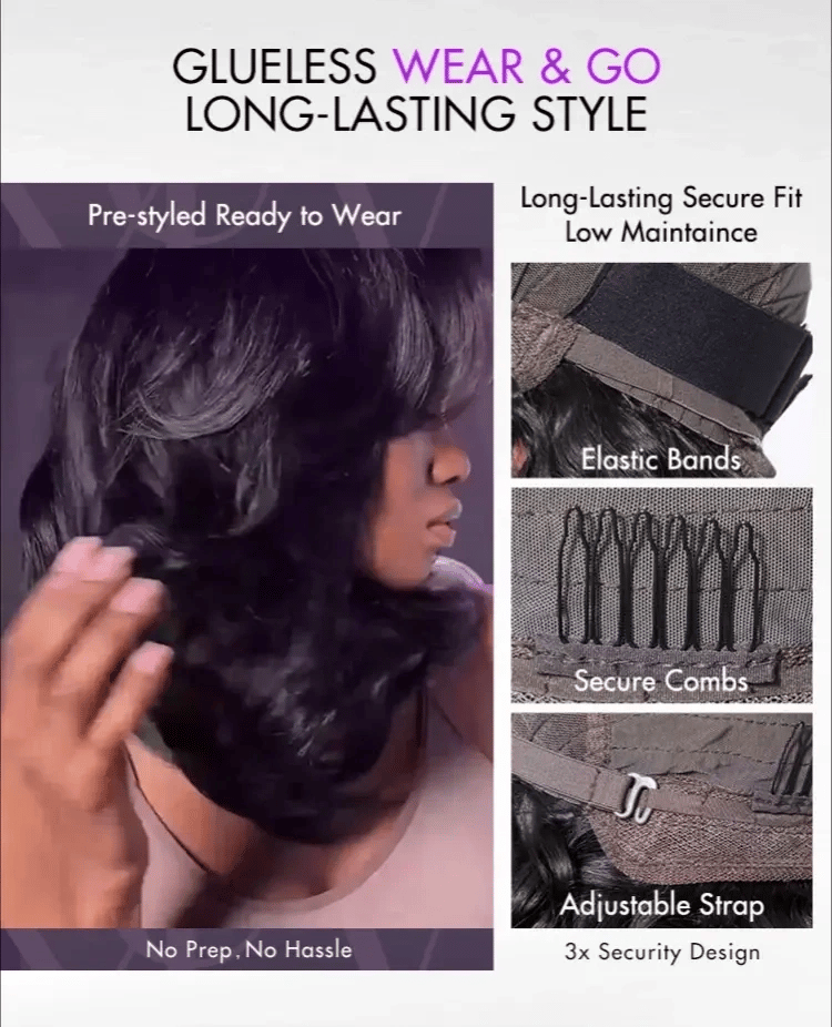 Melted Hair-Effortlessly Chic Butterfly Cut Layered Wavy Glueless HD Minimalist Lace Short Wig-28