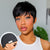 Melted Hair Natural Black Wavy / Curly Bob Wig Glueless No Lace Wig