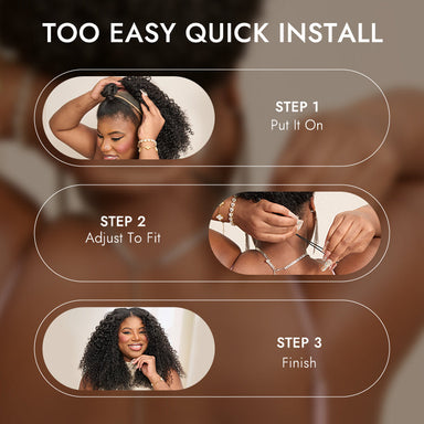 Melted Hair 180% Natural Black Kinky Curly Wig Glueless V Part Wig – Style 6170