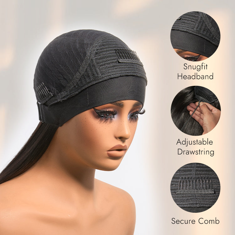 Halo Hair Style Too Easy Texture Wig 180% Density Kinky Straight Flexi-Fit Drawstring Glueless Headband Wig (Get Free Trendy Headbands)