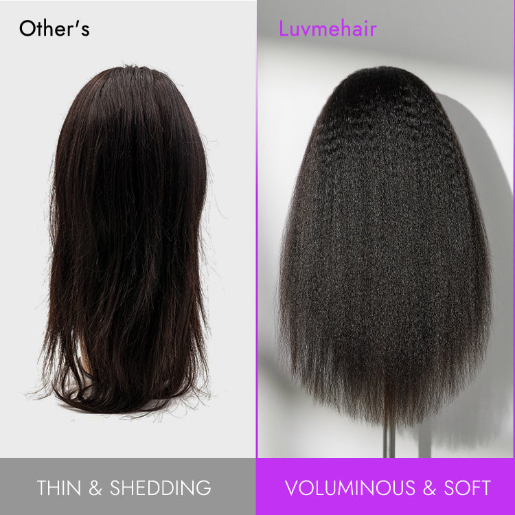 Halo Hair Style Too Easy Texture Wig 180% Density Kinky Straight Flexi-Fit Drawstring Glueless Headband Wig (Get Free Trendy Headbands)