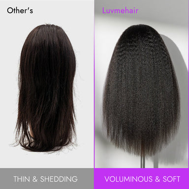 Halo Hair Style Too Easy Texture Wig 180% Density Kinky Straight Flexi-Fit Drawstring Glueless Headband Wig (Get Free Trendy Headbands)