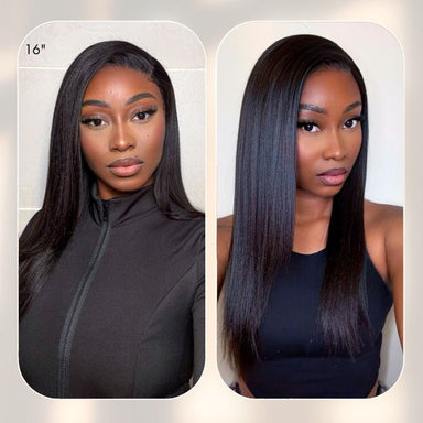 Halo Hair Style Too Easy Texture Yaki Straight 100% Virgin Human Hair Bundles 1pc / 3pcs - US Only
