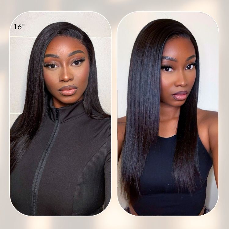 Halo Hair Style Too Easy Texture Yaki Straight 100% Virgin Human Hair Bundles 1pc / 3pcs - US Only