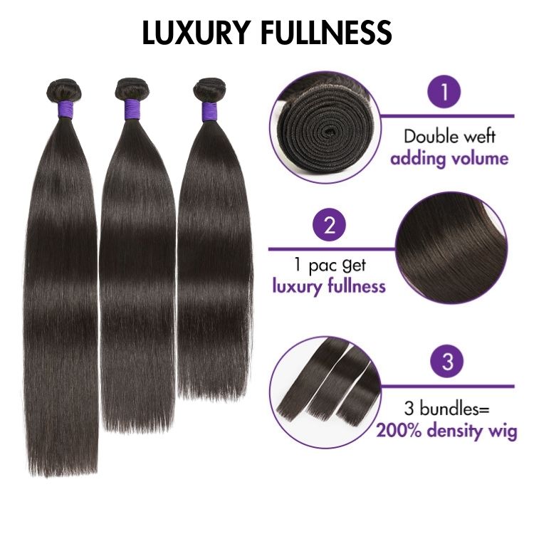 Halo Hair Style Too Easy Texture Yaki Straight 100% Virgin Human Hair Bundles 1pc / 3pcs - US Only