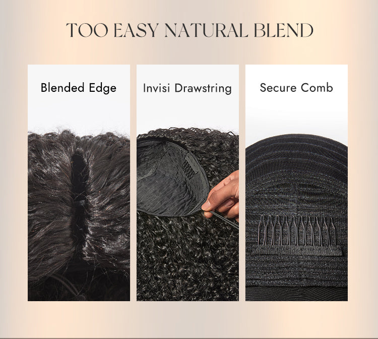 Melted Hair Too Easy Texture™ 3-In-1 Half Wig Kinky Curly Glueless Flexi-Fit Drawstring Wig-12