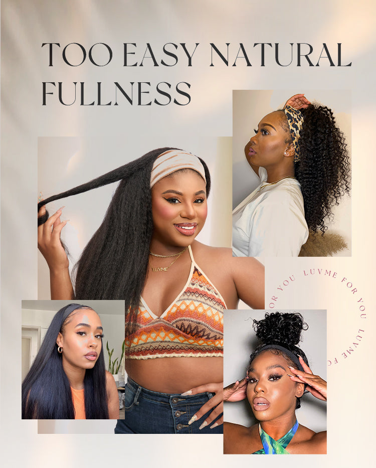 Melted Hair Too Easy Texture™ Wig Kinky Straight Flexi-Fit Drawstring Glueless Headband Wig (Get Free Trendy Headbands)-17