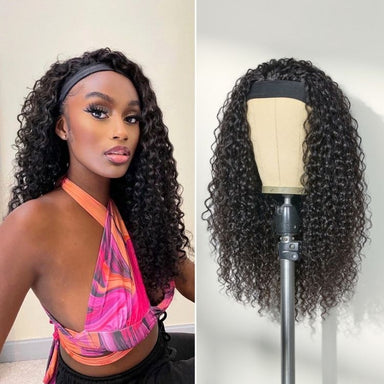Halo Hair Style Too Easy Texture Wig 180% Density Water Wave Glueless Headband Wig Flexi-Fit Drawstring (Get Free Trendy Headbands)