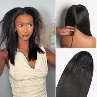 Melted Hair 180% Natural Black Water Wave Wig Glueless Wig – Style 1898