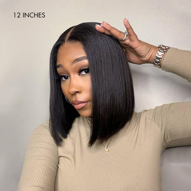 Weekly Special | Melted Hair Beginner Friendly Glueless Silky Blunt Cut 4x4 Closure Bob Wig 100% Human Hair - US Only