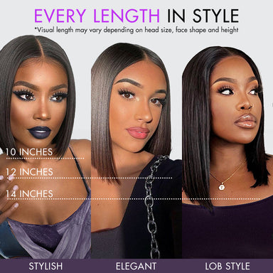 Halo Hair Style All-Day Comfort Wig Ombre Ginger Blunt Cut Bob Glueless Minimalist HD Lace Wig Pre-Cut Lace