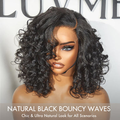Melted Hair Natural Black Curly Wig Glueless Pre-Cut Lace Wig