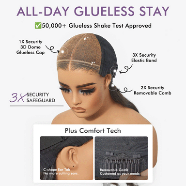 New Customers Only | Halo Hair Style All-Day Comfort Wig PartingMax 180% / 250% Density Glueless 7x6 Closure HD Lace Loose Body Wave Long Wig Pre-Cut Lace