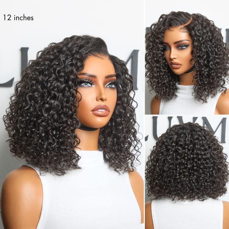 Halo Hair Style All-Day Comfort Wig Deep Wave Glueless Minimalist HD Lace Human Hair Curly Wig Pre-Cut Lace