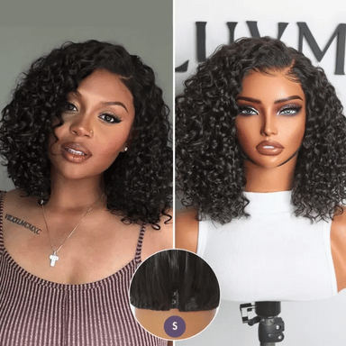 Halo Hair Style All-Day Comfort Wig Deep Wave Glueless Minimalist HD Lace Human Hair Curly Wig Pre-Cut Lace