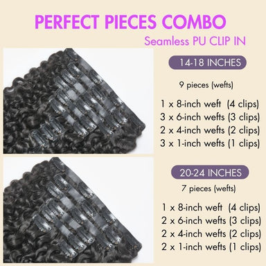 New Customers Only | Messy Burmese Curly Seamless Clip in Extensions Human Hair with Free Gift