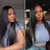 Melted Hair 180% Red/Purple Yaki Straight Wig Glueless 7x6 Closure Pre-Cut Lace Wig