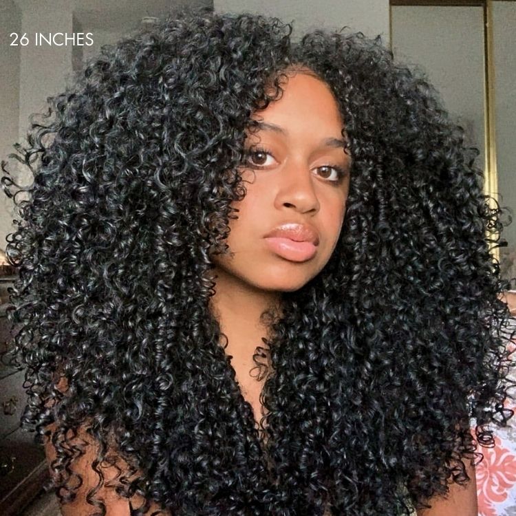 Halo Hair Style Too Easy Texture 3-In-1 Half Wig 180% Density Kinky Curly / Yaki Straight Glueless Flexi-Fit Drawstring Wig
