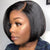 Melted Hair Natural Black Wavy / Curly Bob Wig Glueless 13x4 Frontal Wig