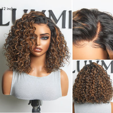 Halo Hair Style All-Day Comfort Wig Deep Wave Glueless Minimalist HD Lace Human Hair Curly Wig Pre-Cut Lace