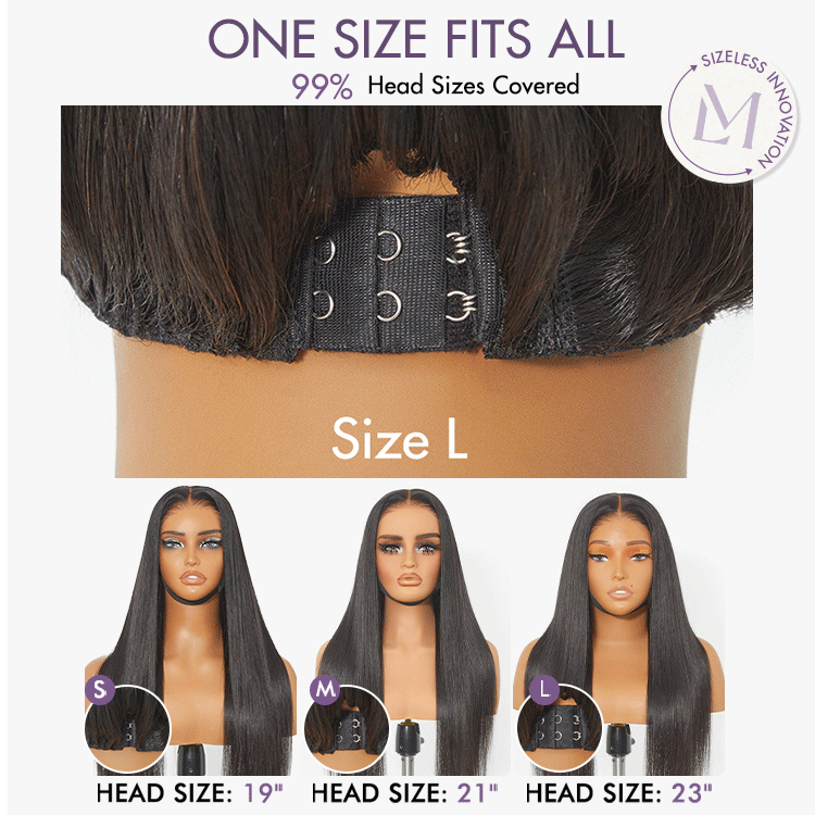Melted Hair Natural Black Silky Straight Wig Glueless 5x5 Closure Pre-Cut Lace Wig