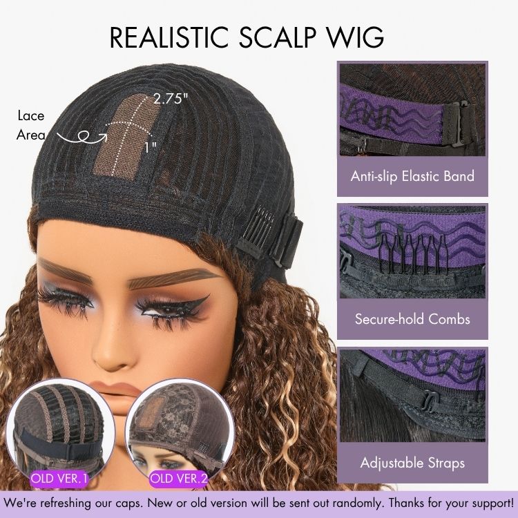 Exclusive Sale | Beginner Friendly Water Wave Minimalist Lace Glueless Short Wig with Bangs