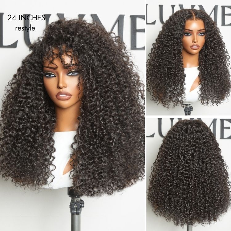 Halo Hair Style All-Day Comfort Wig 180% Density Voluminous & Bouncy Messy Burmese Curly Glueless 7x6 Closure HD Lace Human Hair Wig Pre-Cut Lace