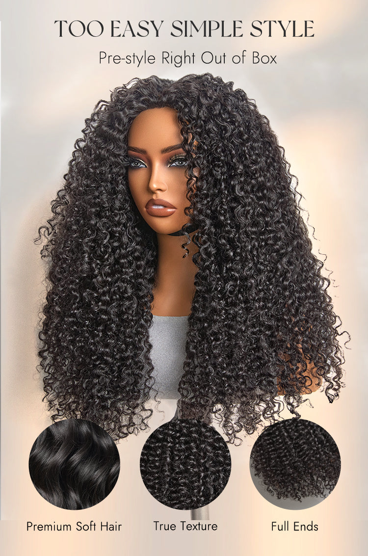 Melted Hair Too Easy Texture Messy Curly Half Wig Glueless Flexi-Fit Drawstring Wig Beginner Friendly-11