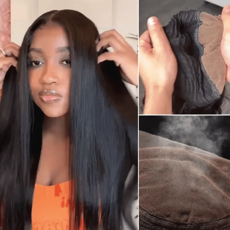 AiryFit Scalp Care Wigs - Silky Straight Middle Part Glueless 5x5 Closure Lace Long Wig Pre-Cut Lace