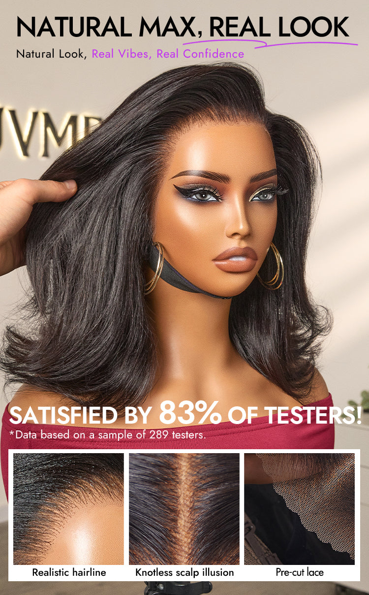 Retro 90s Flip Ends Bob Cut Wig Glueless 13x4 Frontal Lace Human Hair Wig-15