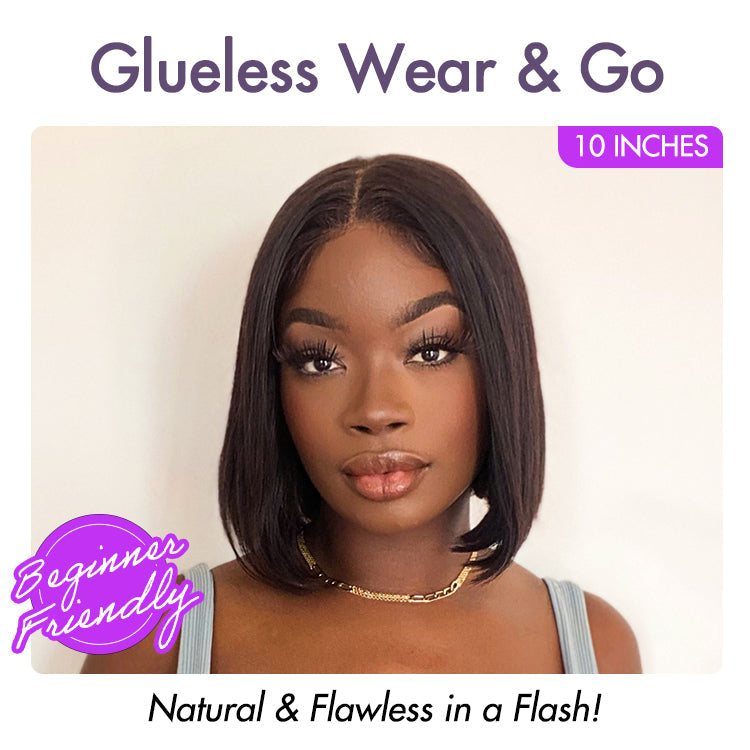 My GO-TO BOB - Glueless 5x5 Closure HD Lace Silky Straight Human Hair Wig