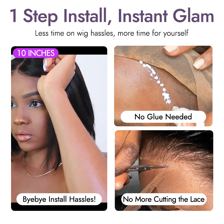 Halo Hair Style Hair 180% Density Beginner Friendly Glueless Silky Blunt Cut 4x4 Closure Bob Wig 100% Human Hair | Upgraded 2.0 - US Only