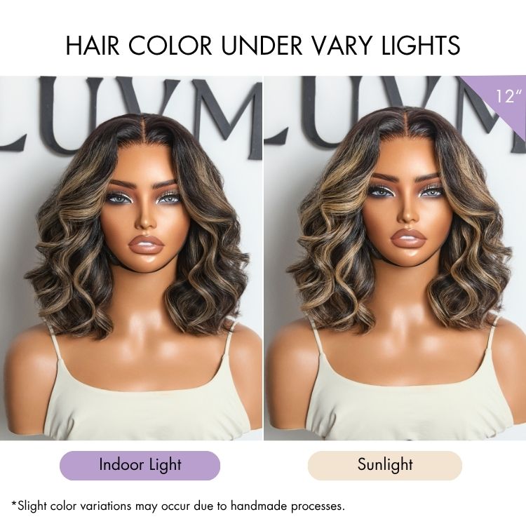 Halo Hair Style All-Day Comfort Wig Blonde Highlight Loose Wave Glueless Minimalist HD Lace T Part Wig Pre-Cut Lace