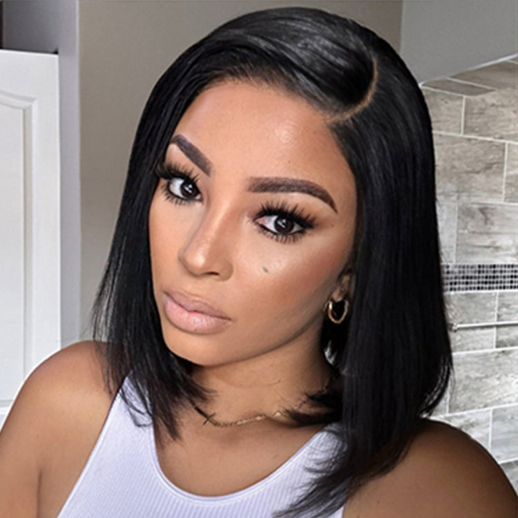Put On & Go Blunt Cut Straight Bob Minimalist HD Lace Glueless C Part Wig - US Only