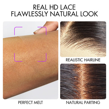 Blonde Highlight Short Curly Glueless Minimalist HD Lace Human Hair Wig