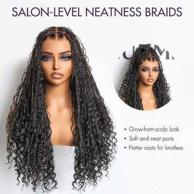 Melted Hair Natural Black Curly Wig Full Lace Wig – Style 0858