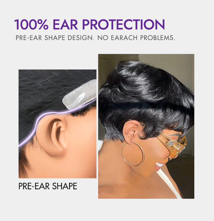 New Customers Only | Throw On & Go Short Cut with Bangs Wig Ultra Comfort Cotton Cap Glueless Wig Hair Loss Friendly - US Only-18