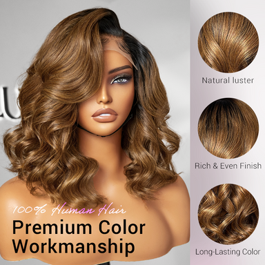 Bouncy Blonde Light Weight Left C Part Loose Wave Glueless 5x5 Closure Lace Wig Breathable Cap - US Only