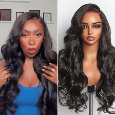 Halo Hair Style All-Day Comfort Wig 180% Density Butterfly Cut Layered Loose Body Wave Glueless 7x6 Closure HD Lace Human Hair Wig Pre-Cut Lace